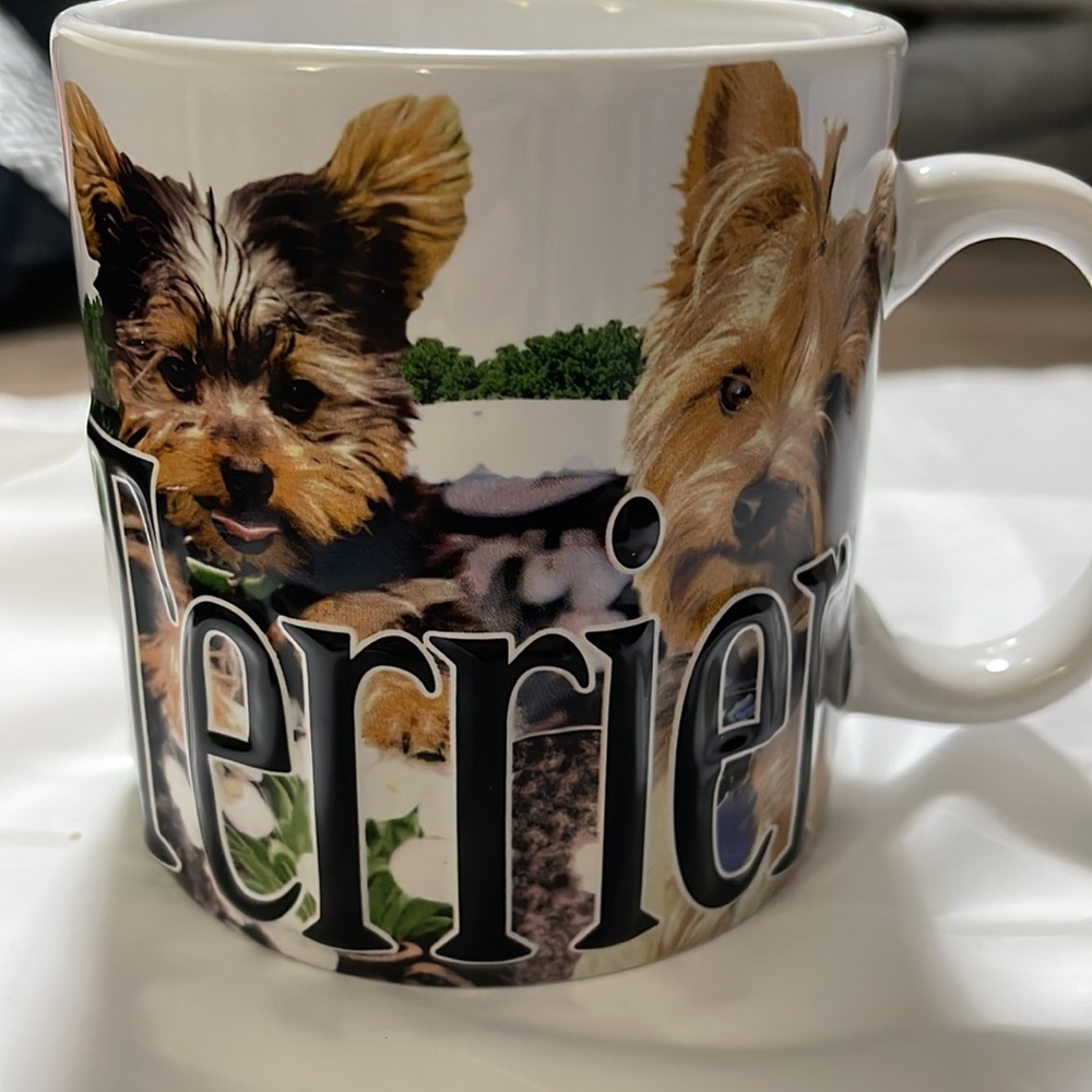 Yorshire Terrier coffee/tea mug cup with 3D dimensional writing - Picture 6 of 10